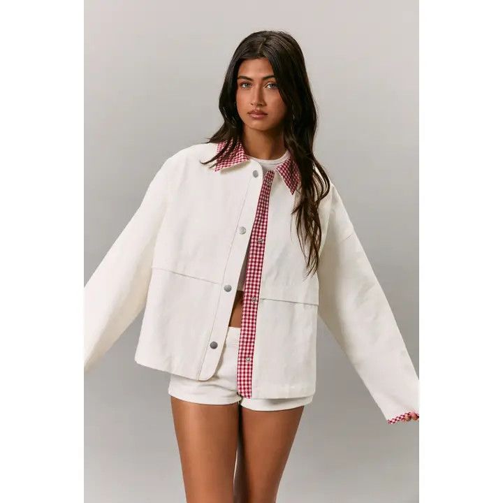 The Georgie Gingham Contrast Jacket, Size: XS