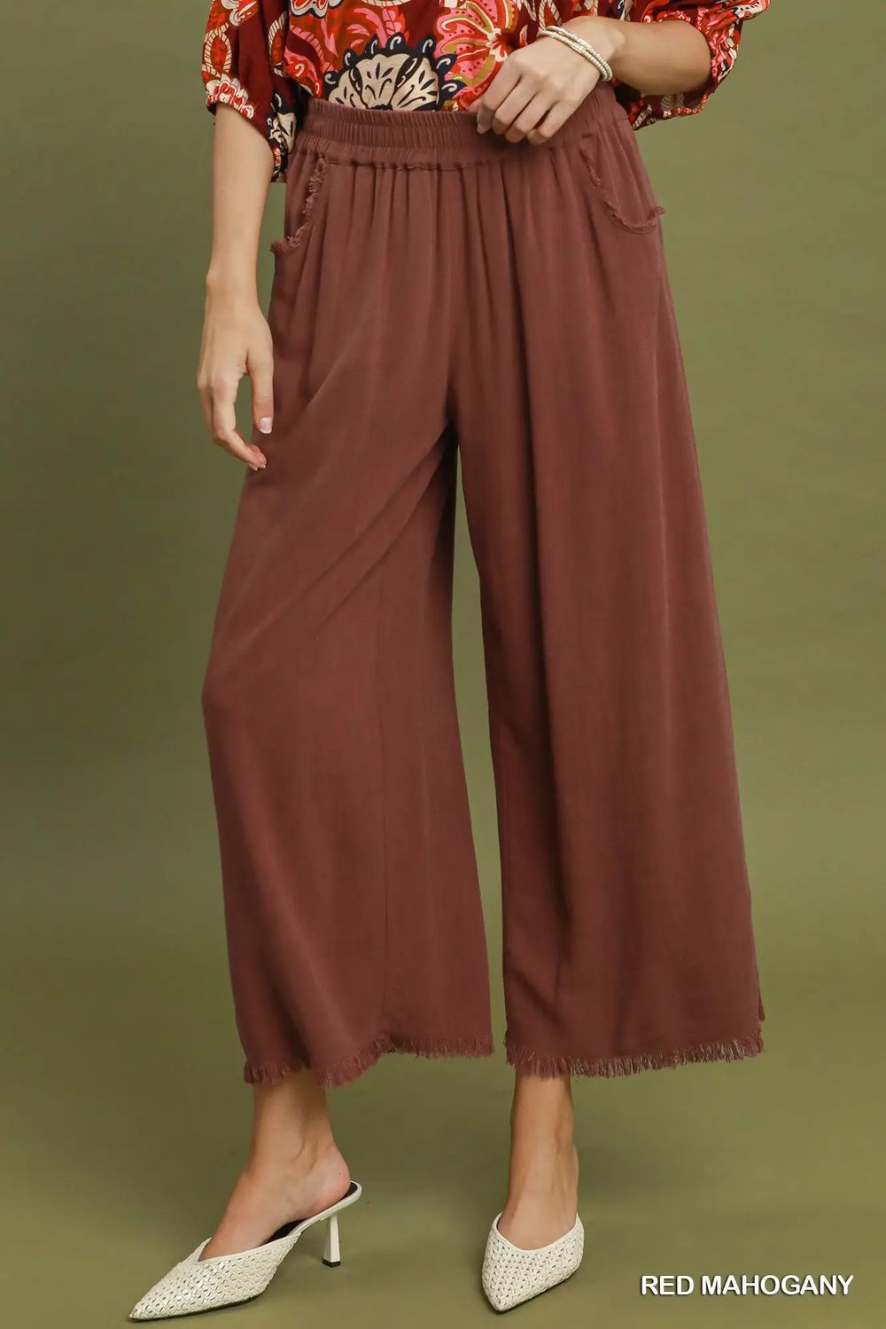 The Ferra Frayed Wide Leg Pant, Size: S