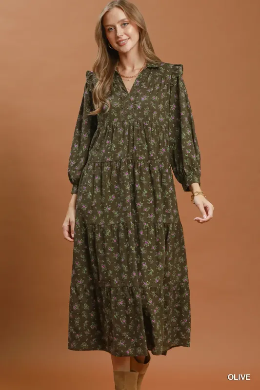 The Margot Midi Puff Sleeve Dress
