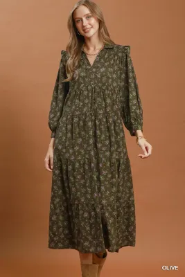 The Margot Midi Puff Sleeve Dress