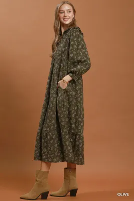 The Margot Midi Puff Sleeve Dress