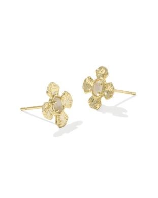 The Leanne Stud Earrings in Gold Mother of Pearl