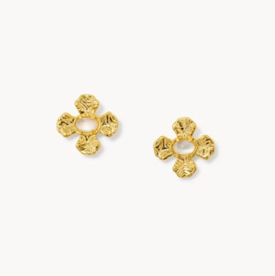 The Leanne Stud Earrings in Gold Mother of Pearl