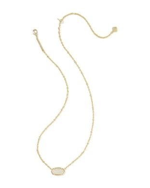 Tiger Striped Elisa Necklace in Gold Mother of Pearl