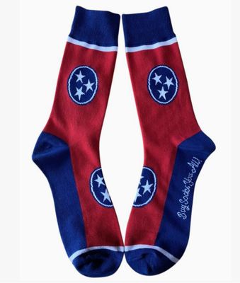 Tennessee Tri-Star Red And Blue Men's Socks