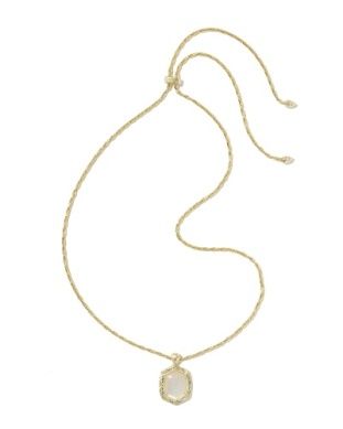 Tiger Stripe Daphne Long Pendant Gold Mother of Pearl