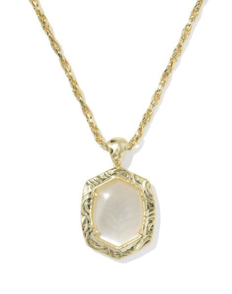 Tiger Stripe Daphne Long Pendant Gold Mother of Pearl
