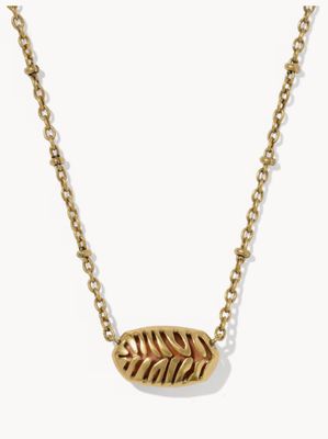 Tiger Striped Elisa Necklace in Gold Orange Banded Agate