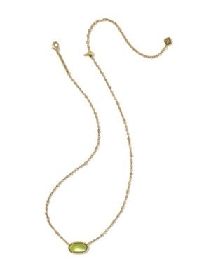 Tiger Striped Elisa Necklace in Chartreuse Green Mother of Pearl