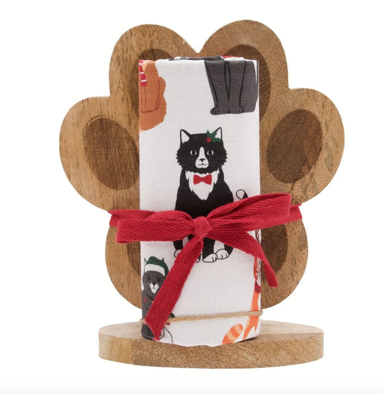 Cat Pawlidays Towel &amp; Stand Set