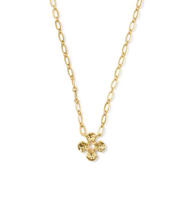 The Leanne Short Pendant in Gold Mother of Pearl