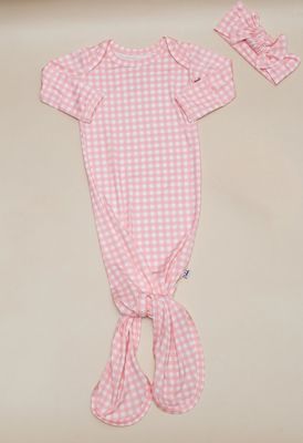 Pink Gingham Knotted Gown