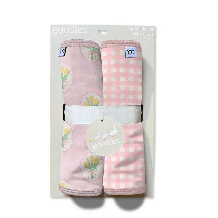 Fancy Tulips Burp Cloth Set