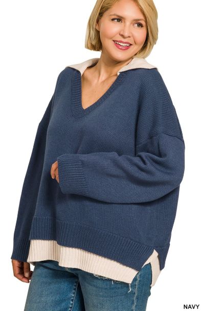 The Dotty Dual Collared Sweater