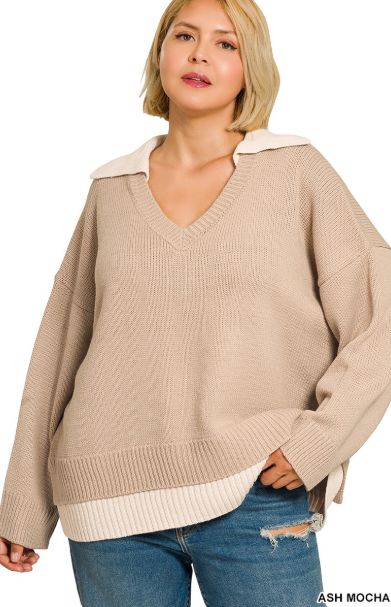 The Dotty Dual Collared Sweater