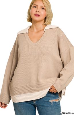 The Dotty Dual Collared Sweater