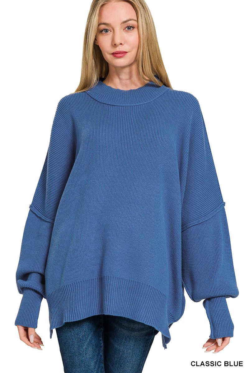 The Ozzy Oversized Sweater, Color: Blue, Size: S/M