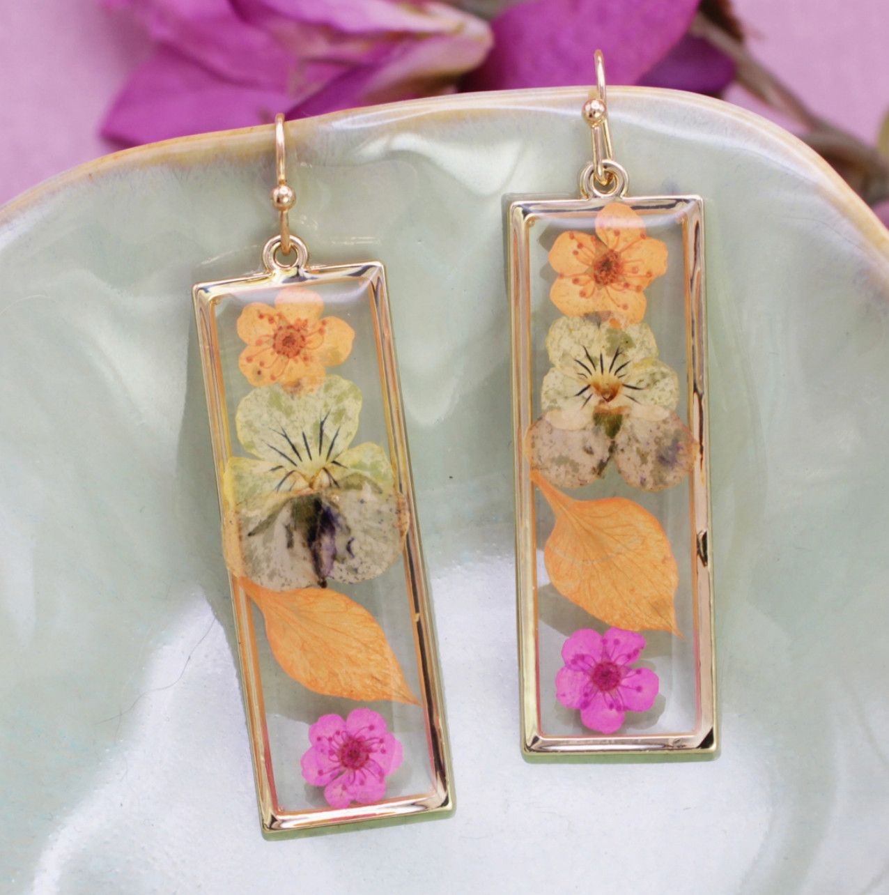 Dried Flower Earrings | Multicolored