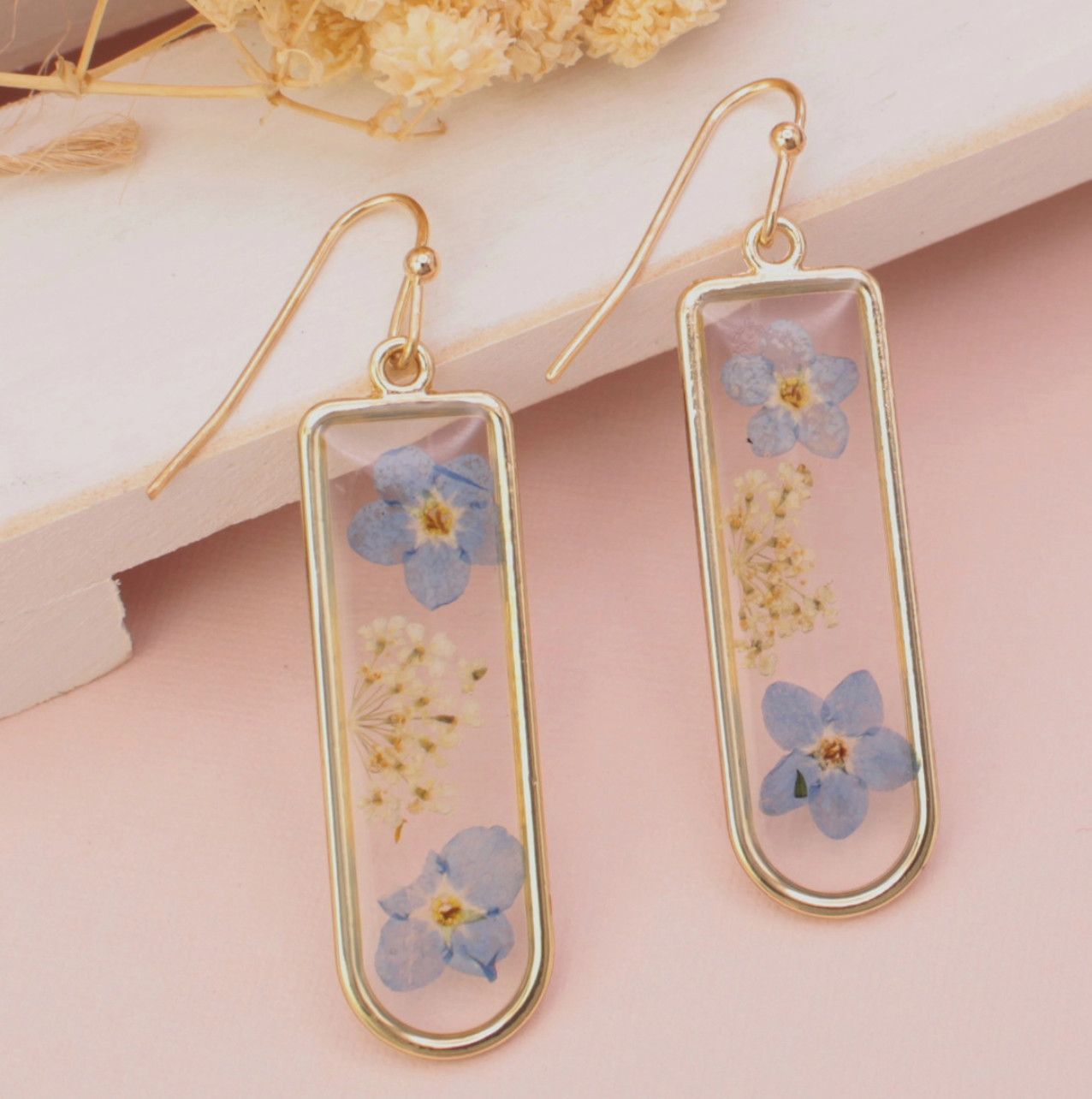 Dried Flower Earrings | Cottage Blue