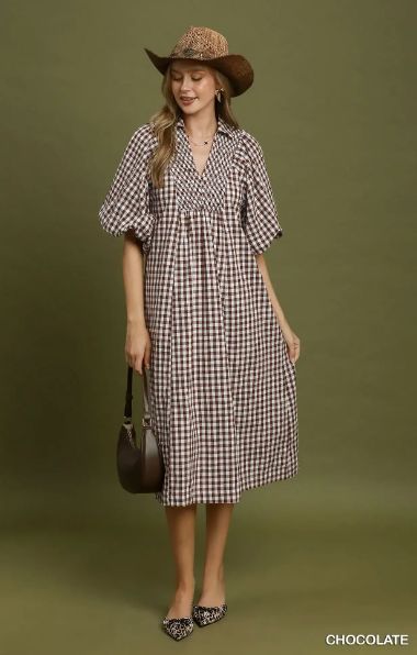 The Piper Puff Sleeve Midi Dress