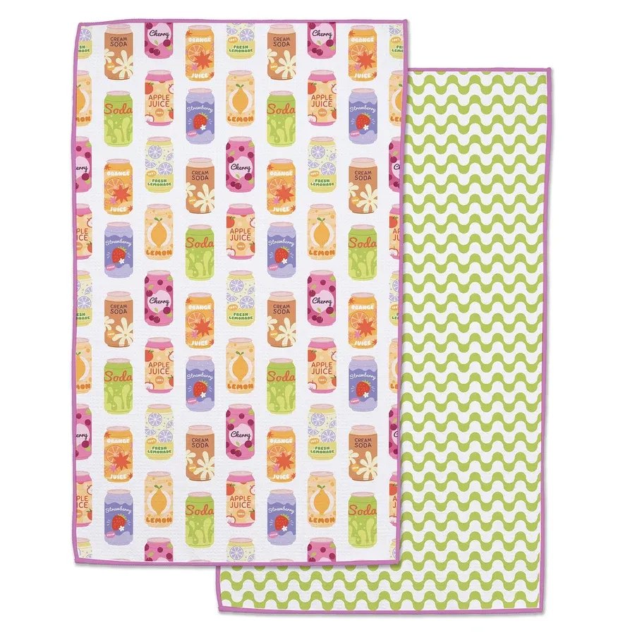 Soda Pop Printed Microfiber Dishtowel