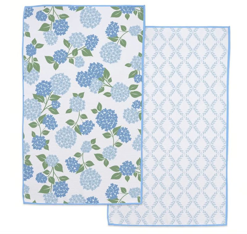 Hydrangea Printed Microfiber Dishtowel
