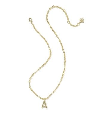 Bubble Letter Pendant in Gold, Initial: A