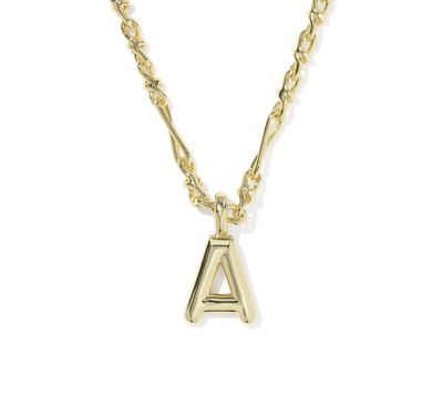 Bubble Letter Pendant in Gold