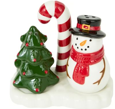 Snowman Tree Salt and Pepper Shaker Set