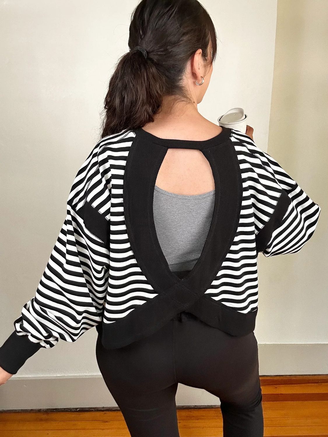 The Otto Open Back Top, Color: Black, Size: S