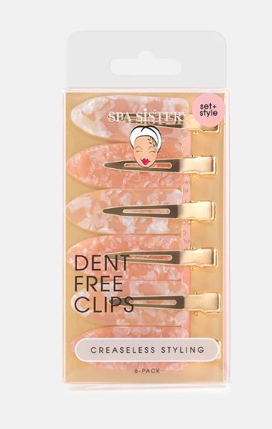 Spa Sister® Creaseless Hair Clips 6pc | Pink/Nude Quartz