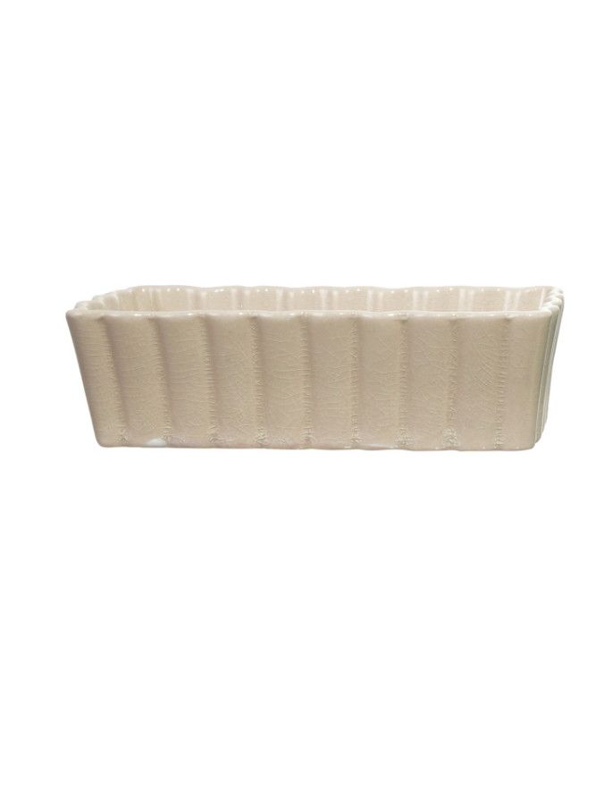 Stoneware Vintage Scalloped Dish | Cream