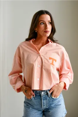 The Tennessee ® Logo Patch Cropped Button Up