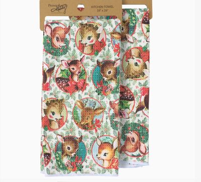 Retro Deer Kitchen Towel