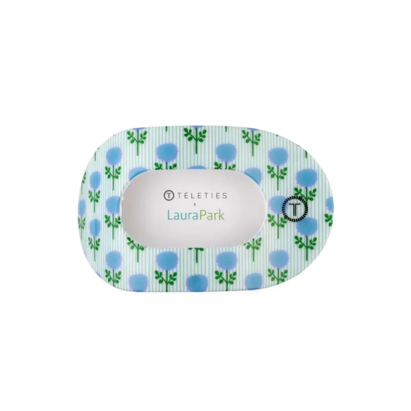 Teleties™ x Laura Parks Flat Round Hair Clip | Blue Marigold