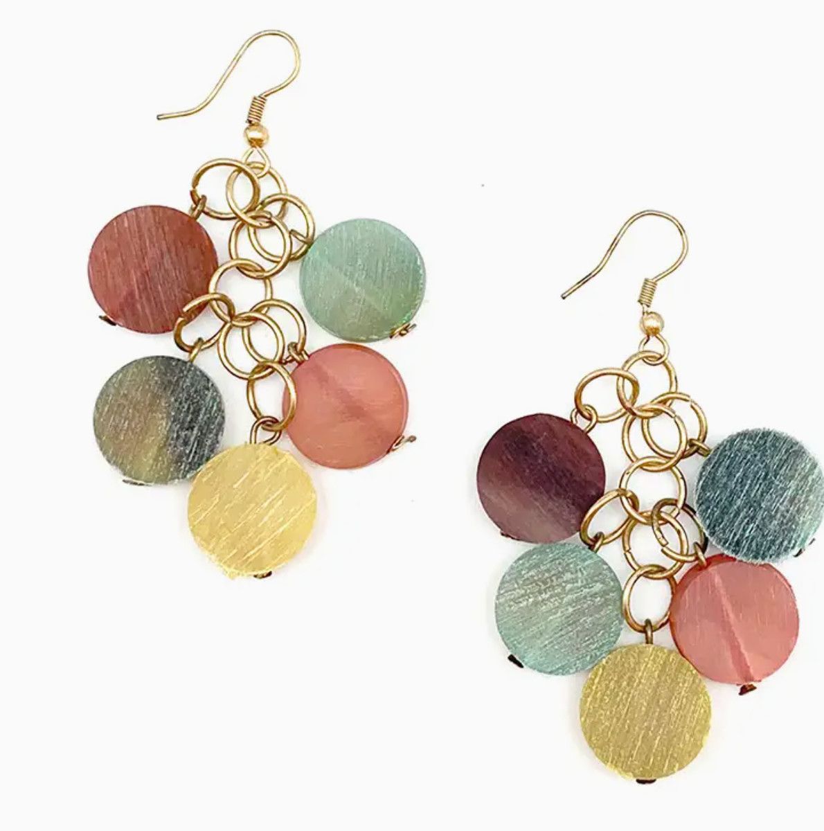 Omala Pleasing Pastels Earrings | Beaded Cluster