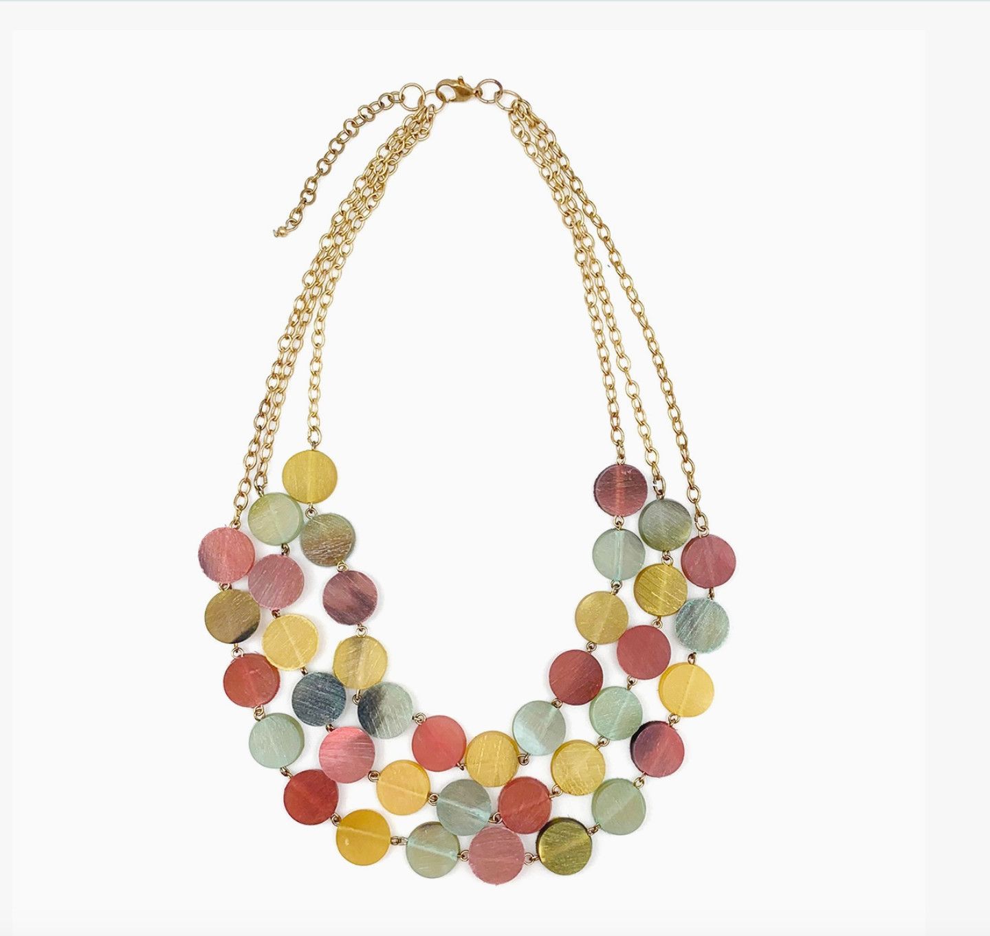 Omala Pleasing Pastels Necklace | Circular Rows
