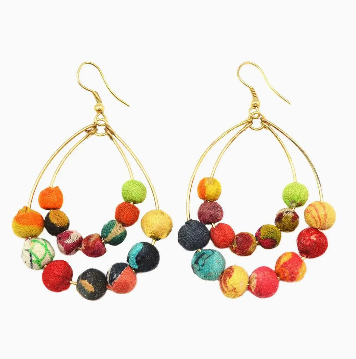 Aasha Earrings | Two Hoop with Beads