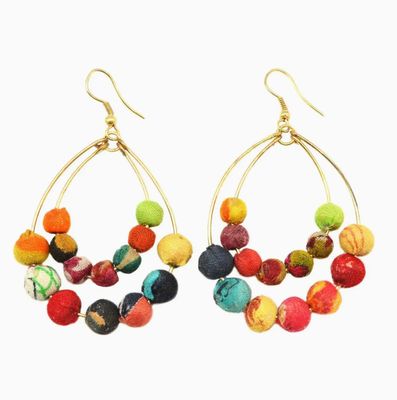 Aasha Earrings | Two Hoop with Beads