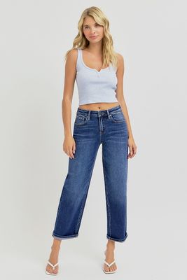 The Risen High Rise Crop Boyfriend Jeans