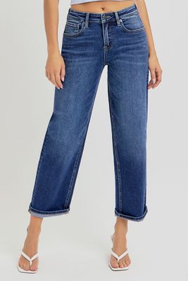 The Risen High Rise Crop Boyfriend Jeans