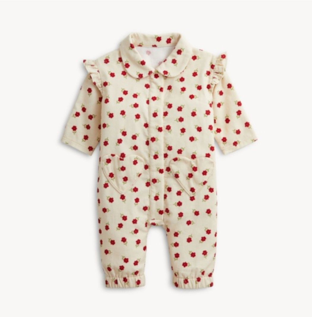 Magnetic Me™ Floral Corduroy Ruffle Jumpsuit, Size: 0-3m