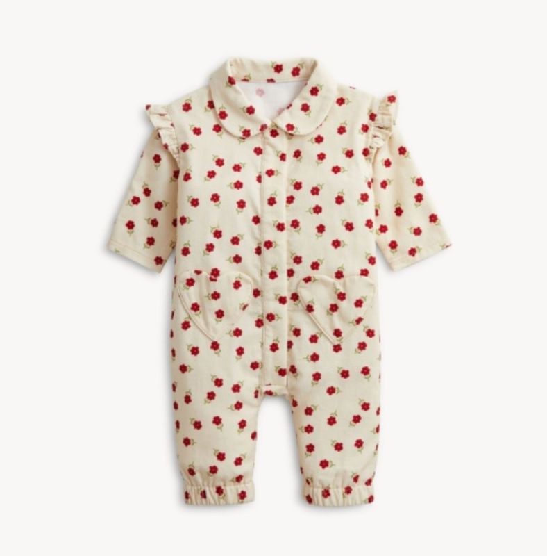 Magnetic Me™ Floral Corduroy Ruffle Jumpsuit
