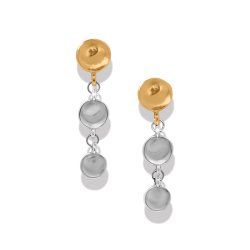 Cascade Drops Trio Post Drop Earrings Two Tone