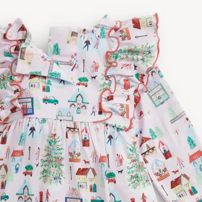 Magnetic Me™ Winter Village Long Sleeve Dress with Leggings