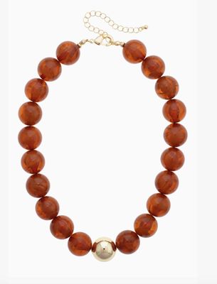 Marjorie Beaded Necklace in Amber