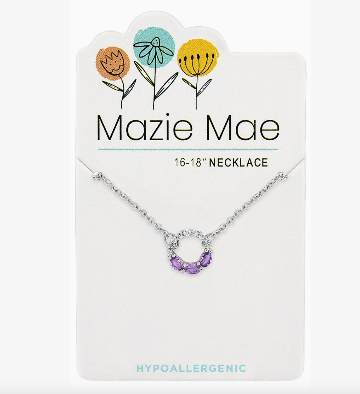Mazie Mae Girls Necklace | Silver Tanzanite Open Circle