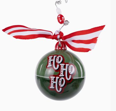 Green Ho Ho Ho Ornament