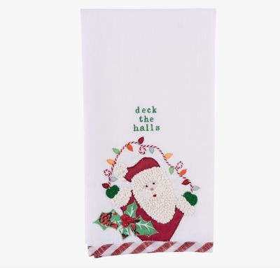 Santa Deck the Halls Tea Towel