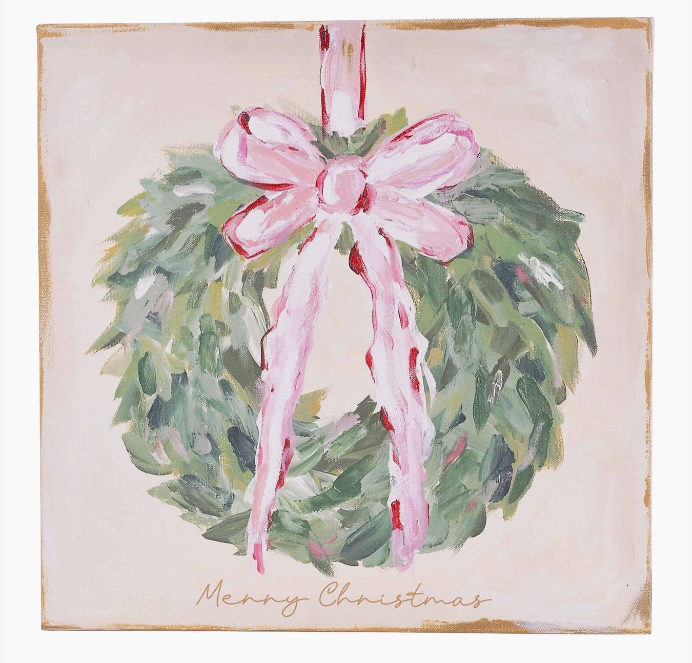 Merry Christmas Wreath Canvas